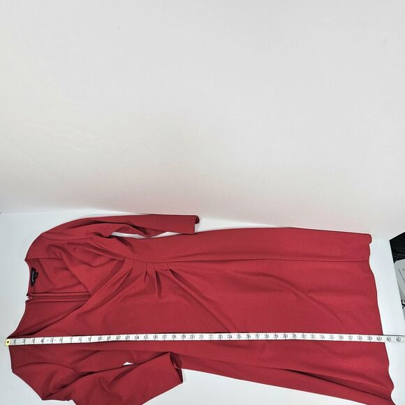 Lands' End Red Faux Wrap Sheath Stretch Dress Women’s Size 6 - Picture 9 of 9